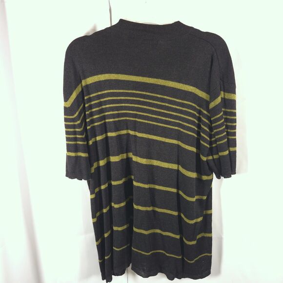 Maggie McNaughton Womens 2X Charcoal Gray Striped Mock Neck Pullover Sweater - Picture 3 of 6